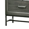 Lito 25’’ Nightstand | 1 Drawer & Jewelry Tray | Glam Silver | Gray BM339405