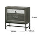 Lito 25’’ Nightstand | 1 Drawer & Jewelry Tray | Glam Silver | Gray BM339405