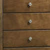 Rouk 5 Drawer Tall Dresser Chest | Transitional | Walnut Brown Solid Wood BM339406