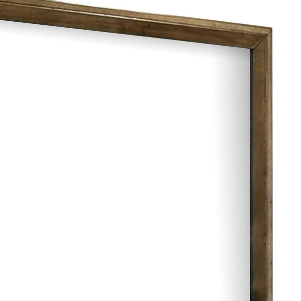 Rouk Dresser Mirror | Walnut Brown Solid Wood | Rectangular 45’’ Frame BM339408
