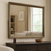 Rouk Dresser Mirror | Walnut Brown Solid Wood | Rectangular 45’’ Frame BM339408