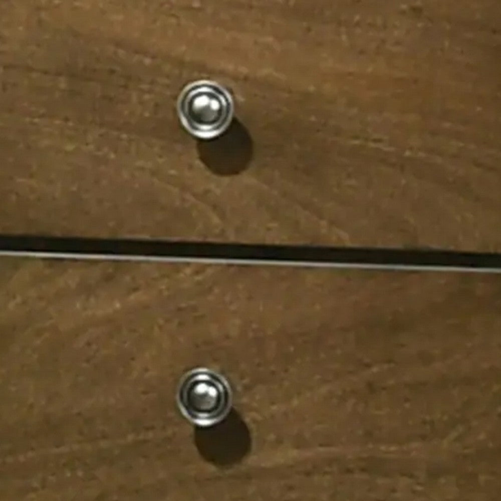 Rouk 24’’ 2 Drawer Nightstand | Transitional | Walnut Brown Solid Wood BM339409