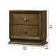 Rouk 24’’ 2 Drawer Nightstand | Transitional | Walnut Brown Solid Wood BM339409