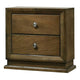 Rouk 24" 2 Drawer Nightstand | Transitional | Walnut Brown Solid Wood