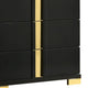 Yoki Tall Dresser Chest | 5 Drawers | Modern Glam Black & Gold