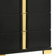 Yoki Tall Dresser Chest | 5 Drawers | Modern Glam Black & Gold BM339410