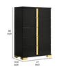 Yoki Tall Dresser Chest | 5 Drawers | Modern Glam Black & Gold
