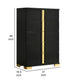 Yoki Tall Dresser Chest | 5 Drawers | Modern Glam Black & Gold
