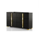 Yoki Wide Dresser | 6 Drawers | Modern Glam Black & Gold BM339411