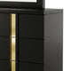 Yoki Wide Dresser | 6 Drawers | Modern Glam Black & Gold BM339411