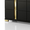 Yoki Wide Dresser | 6 Drawers | Modern Glam Black & Gold BM339411