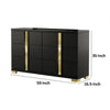 Yoki Wide Dresser | 6 Drawers | Modern Glam Black & Gold BM339411