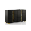 Yoki Wide Dresser | 6 Drawers | Modern Glam Black & Gold