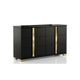 Yoki Wide Dresser | 6 Drawers | Modern Glam Black & Gold