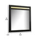 Yoki 41’’ Dresser Mirror | Modern Glam Black with Gold Acrylic Accents BM339412