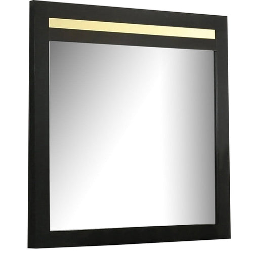 Yoki 41" Dresser Mirror | Modern Glam Black with Gold Acrylic Accents