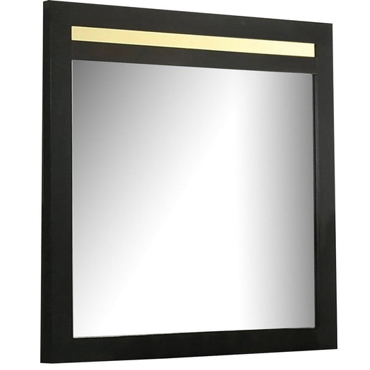 Yoki 41" Dresser Mirror | Modern Glam Black with Gold Acrylic Accents