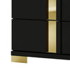 Yoki Nightstand | 2 Drawers | Modern Glam Black & Gold | 23’’
