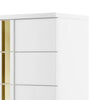 Yoki Tall Dresser Chest | 5 Drawers | Modern Glam White & Gold BM339414