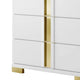 Yoki Tall Dresser Chest | 5 Drawers | Modern Glam White & Gold BM339414