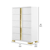 Yoki Tall Dresser Chest | 5 Drawers | Modern Glam White & Gold BM339414
