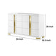 Yoki Wide Dresser | 6 Drawers | Modern Glam White & Gold BM339415