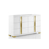Yoki Wide Dresser | 6 Drawers | Modern Glam White & Gold