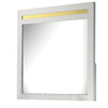 Yoki 41’’ Dresser Mirror | Modern Glam White with Gold Acrylic Accents BM339416