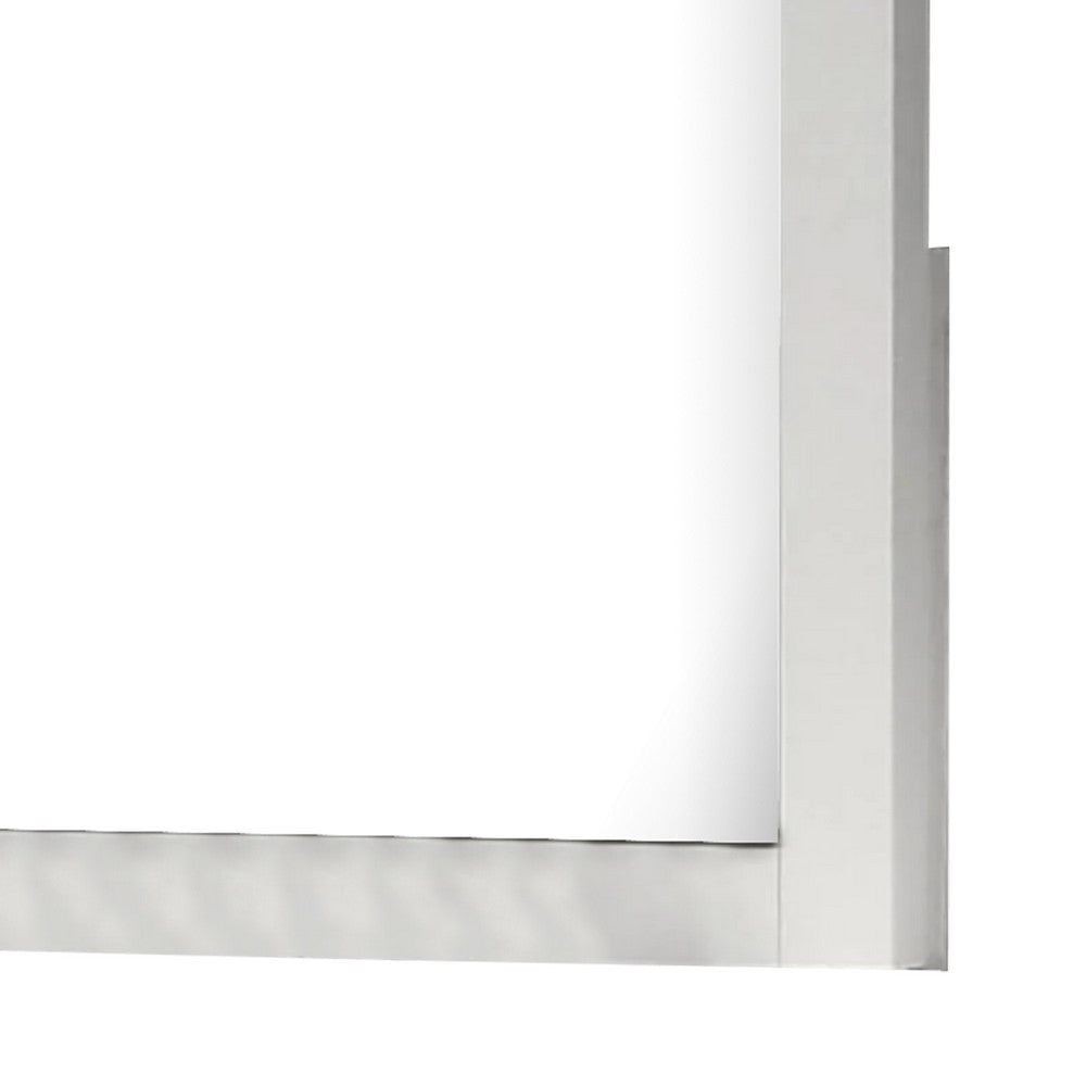 Yoki 41’’ Dresser Mirror | Modern Glam White with Gold Acrylic Accents BM339416