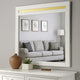 Yoki 41’’ Dresser Mirror | Modern Glam White with Gold Acrylic Accents BM339416