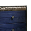 Zara Nightstand w 2 Drawers | Crystal Knobs | Ash Gray | Indigo Blue Wood BM339419