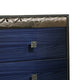 Zara Nightstand w 2 Drawers | Crystal Knobs | Ash Gray | Indigo Blue Wood BM339419