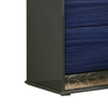 Zara Nightstand w 2 Drawers | Crystal Knobs | Ash Gray | Indigo Blue Wood BM339419