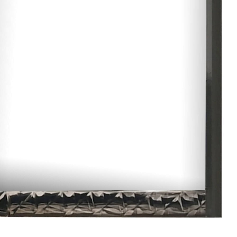 Zara 36x40’’ Dresser Mirror | Rectangular | Chrome Geo Molding | Ash Gray BM339420