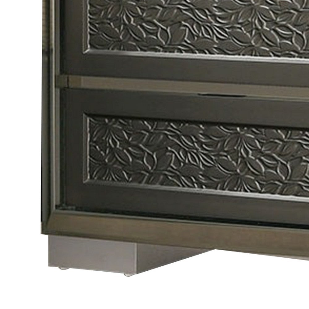 Levi Nightstand | 2 Leaf Molded Framed Drawers | Dark Gray BM339421