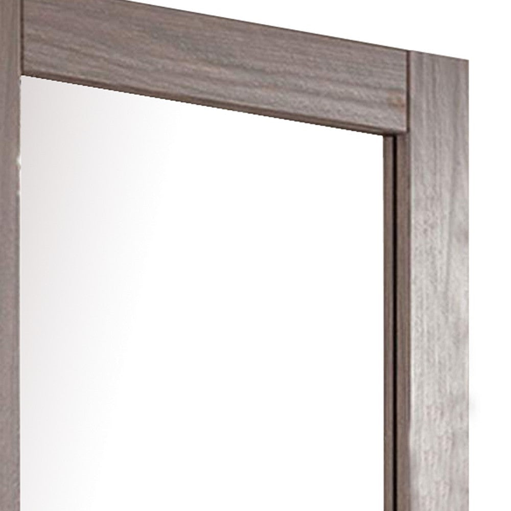 Stav Dresser Mirror w Rectangular Frame | Gray Brazilian Pine Wood BM339422