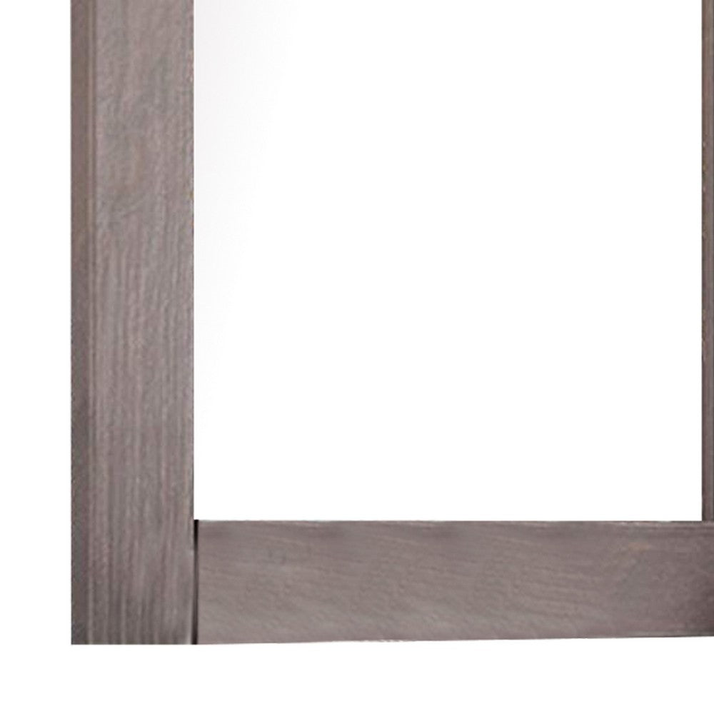 Stav Dresser Mirror w Rectangular Frame | Gray Brazilian Pine Wood