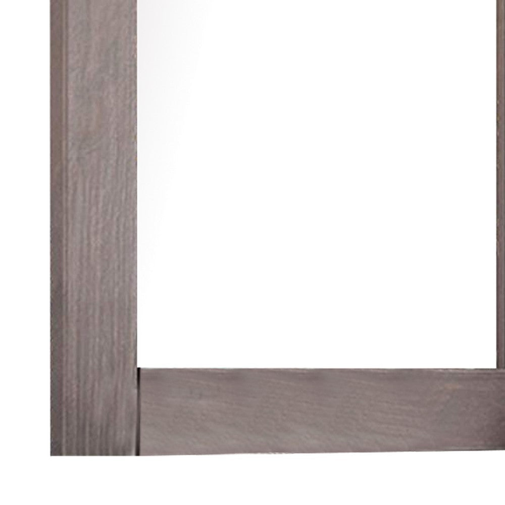Stav Dresser Mirror w Rectangular Frame | Gray Brazilian Pine Wood BM339422