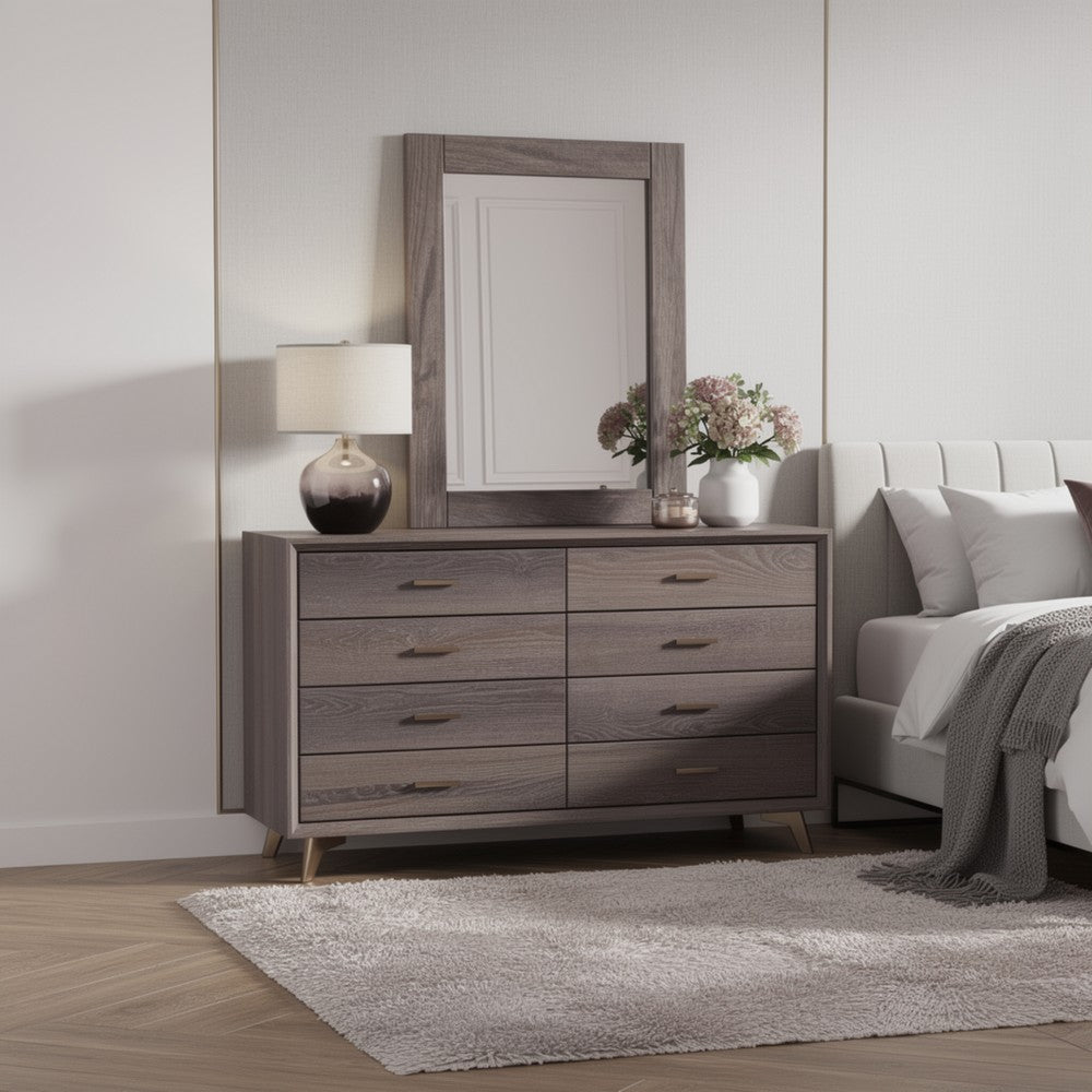 Stav Dresser Mirror w Rectangular Frame | Gray Brazilian Pine Wood