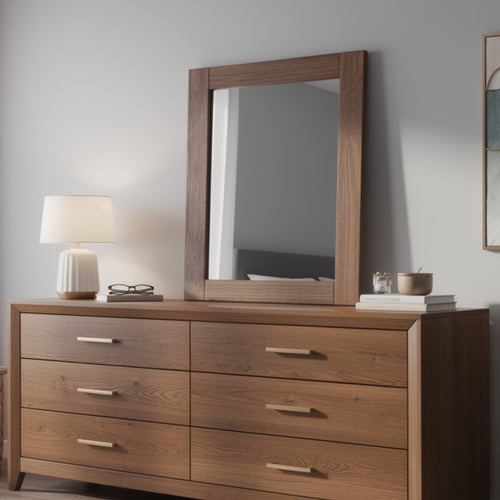 Stav Dresser Mirror | Rectangular Frame | Mahogany Brazilian Pine Wood