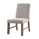 Genu Side Dining Chair Set of 2 | Rustic Gray Wood | Gray Fabric BM339425