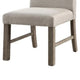 Genu Side Dining Chair Set of 2 | Rustic Gray Wood | Gray Fabric BM339425