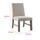Genu Side Dining Chair Set of 2 | Rustic Gray Wood | Gray Fabric BM339425