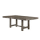 Genu 66-84" Extendable Dining Table | Trestle Base | Gray Solid Wood