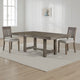 Genu 66-84" Extendable Dining Table | Trestle Base | Gray Solid Wood