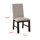 Renu Side Dining Chair Set of 2 | Black Wood | Pleated Gray Polyester BM339427