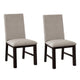Renu Side Dining Chair Set of 2 | Black Wood | Pleated Gray Polyester