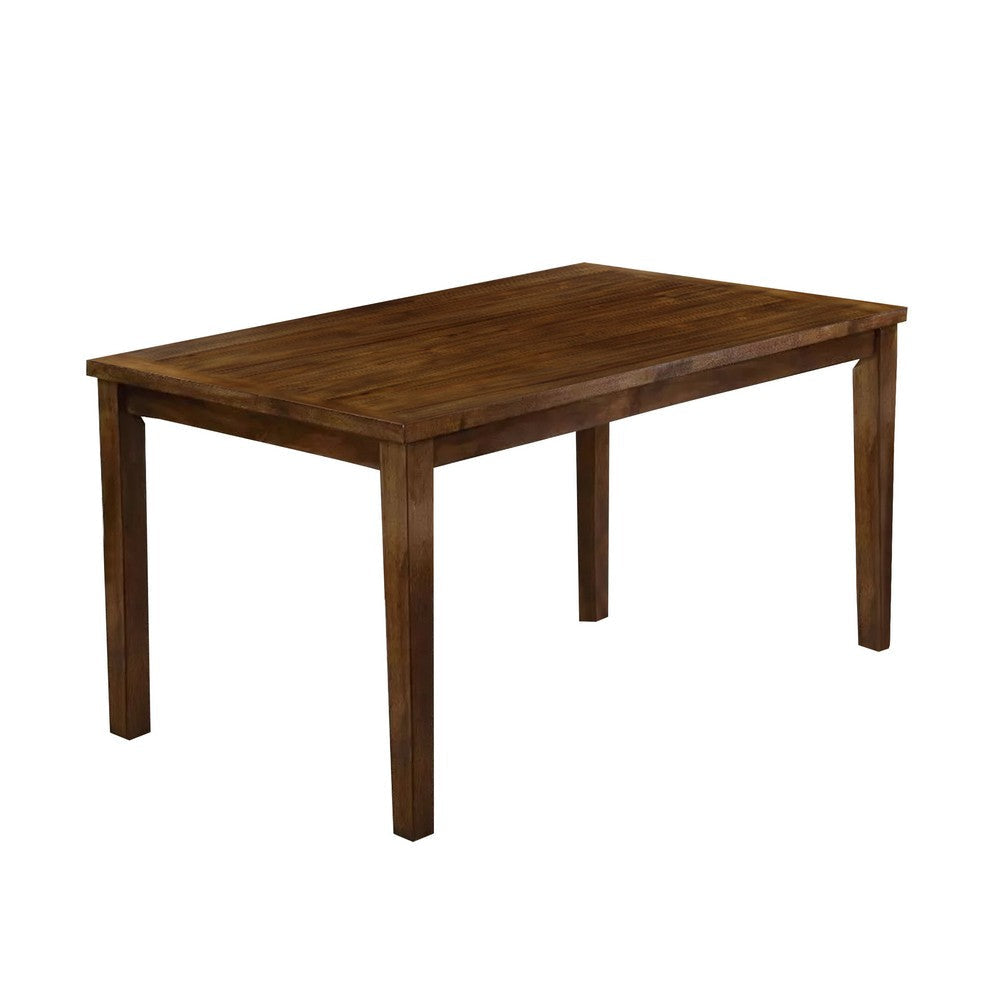 Fordy 7pc Dining Table Set w 6 Beige Fabric Chairs | Walnut Wood BM339428