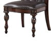 Eva Side Dining Chair Set of 2 | Rivet Trim | Brown Tufted Faux Leather BM339430