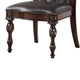 Eva Side Dining Chair Set of 2 | Rivet Trim | Brown Tufted Faux Leather BM339430